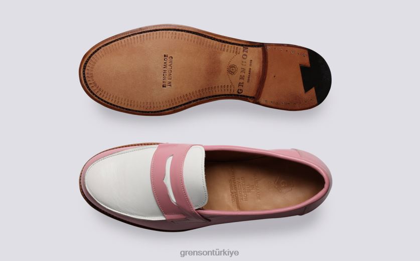 Grenson epsom kadınlar pembe/beyaz mokasen B466H235