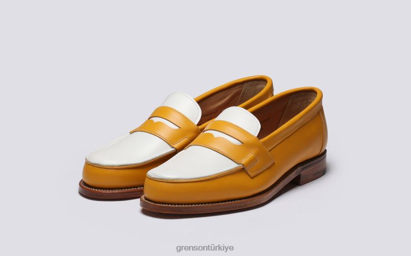 Grenson epsom kadınlar sarı beyaz mokasen B466H236