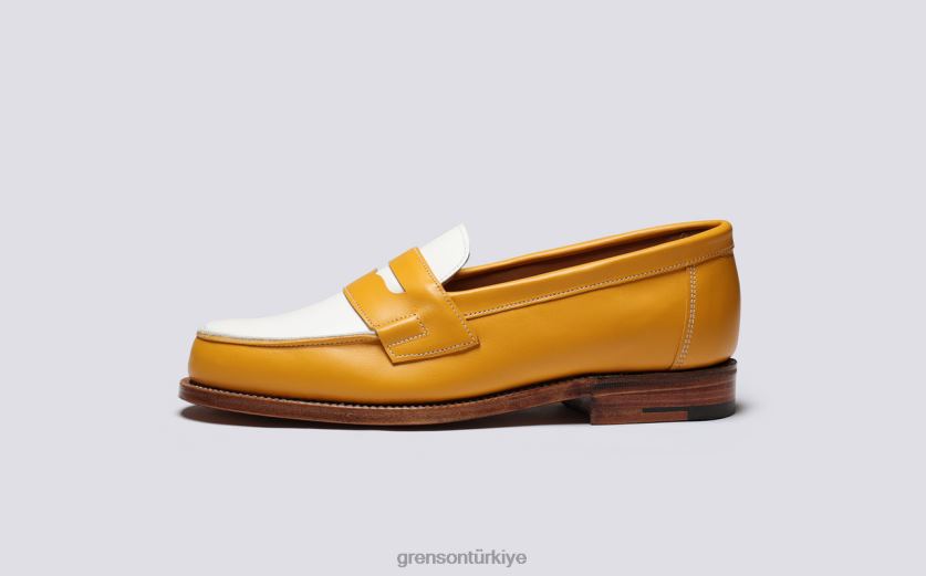 Grenson epsom kadınlar sarı beyaz mokasen B466H236
