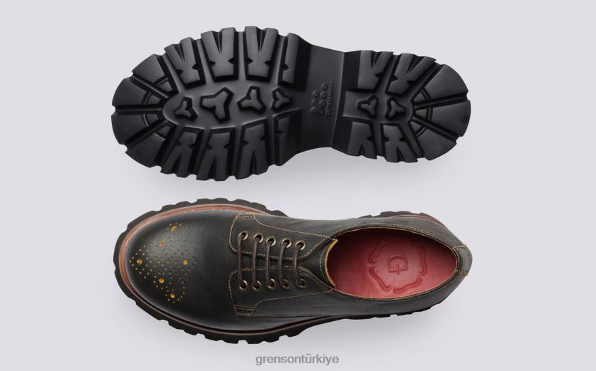 Grenson çobanpüskülü kadınlar eski kahverengi resmi ayakkabı B466H322