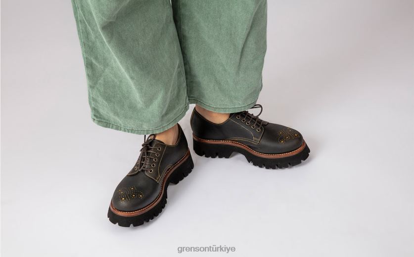 Grenson çobanpüskülü kadınlar eski kahverengi resmi ayakkabı B466H322