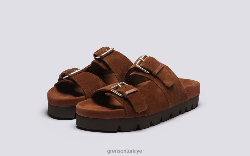 Grenson bitki örtüsü kadınlar kahverengi sandalet B466H373