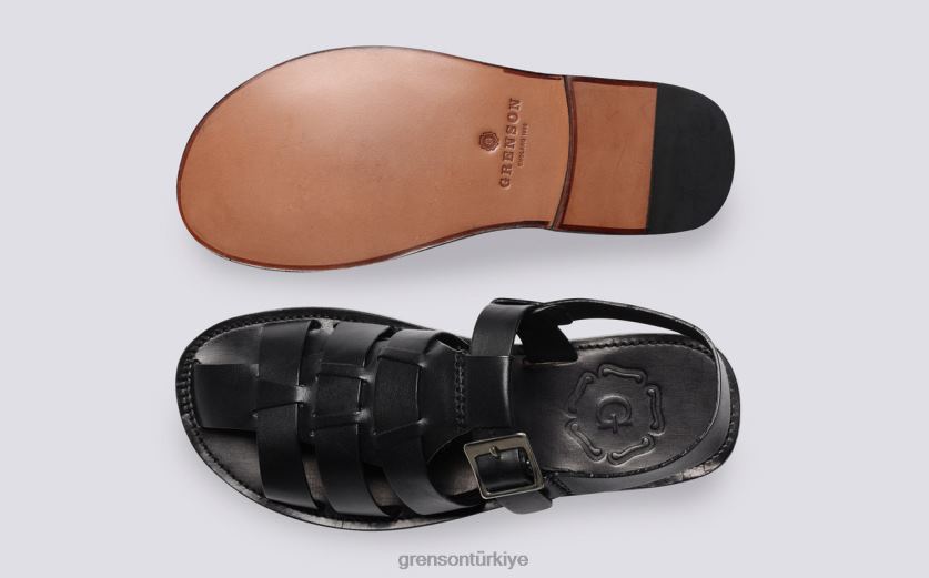 Grenson kraliçe kadınlar siyah sandalet B466H382