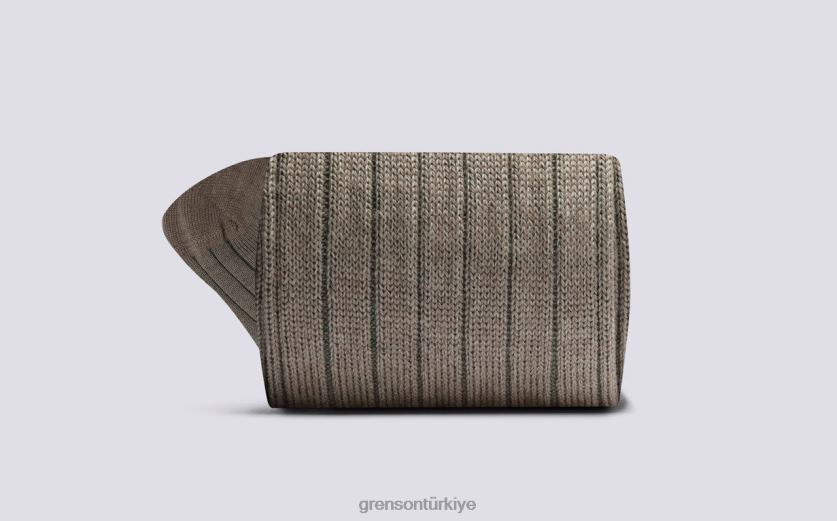 Grenson düz nervürlü çorap erkekler bej Aksesuarlar B466H455
