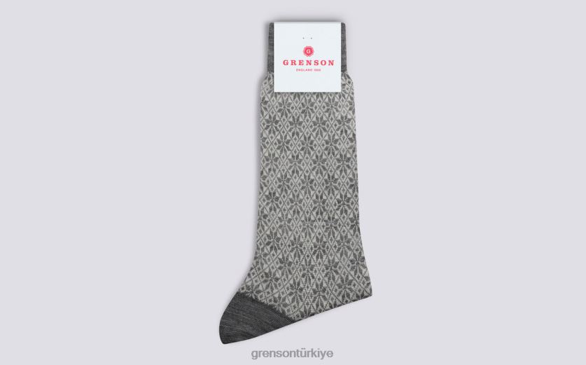 Grenson fairisle kar tanesi çorabı kadınlar gri Aksesuarlar B466H470