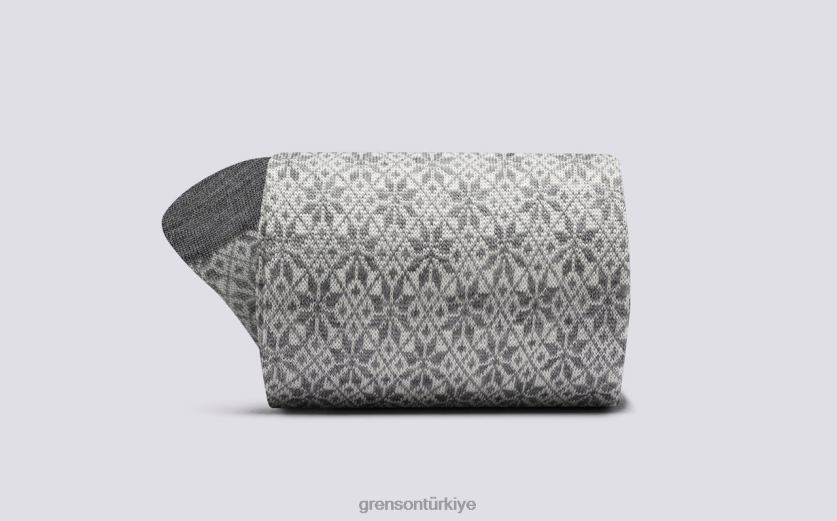 Grenson fairisle kar tanesi çorabı kadınlar gri Aksesuarlar B466H470