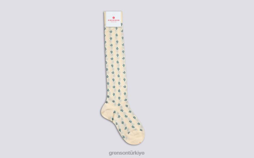 Grenson çiçekli çorap kadınlar krem Aksesuarlar B466H478